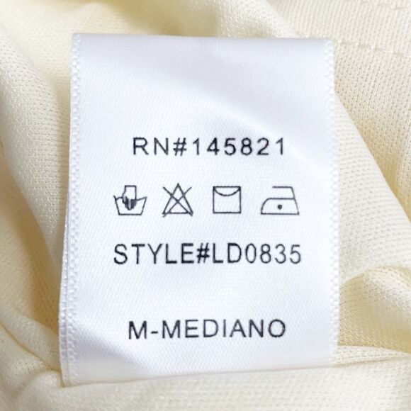 NWT Roolee Chiffon Ruffled Long Sleeve Babydoll Dress Vanilla Cream Size Medium - Picture 14 of 15